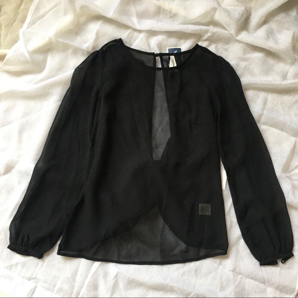 Sheer black blouse